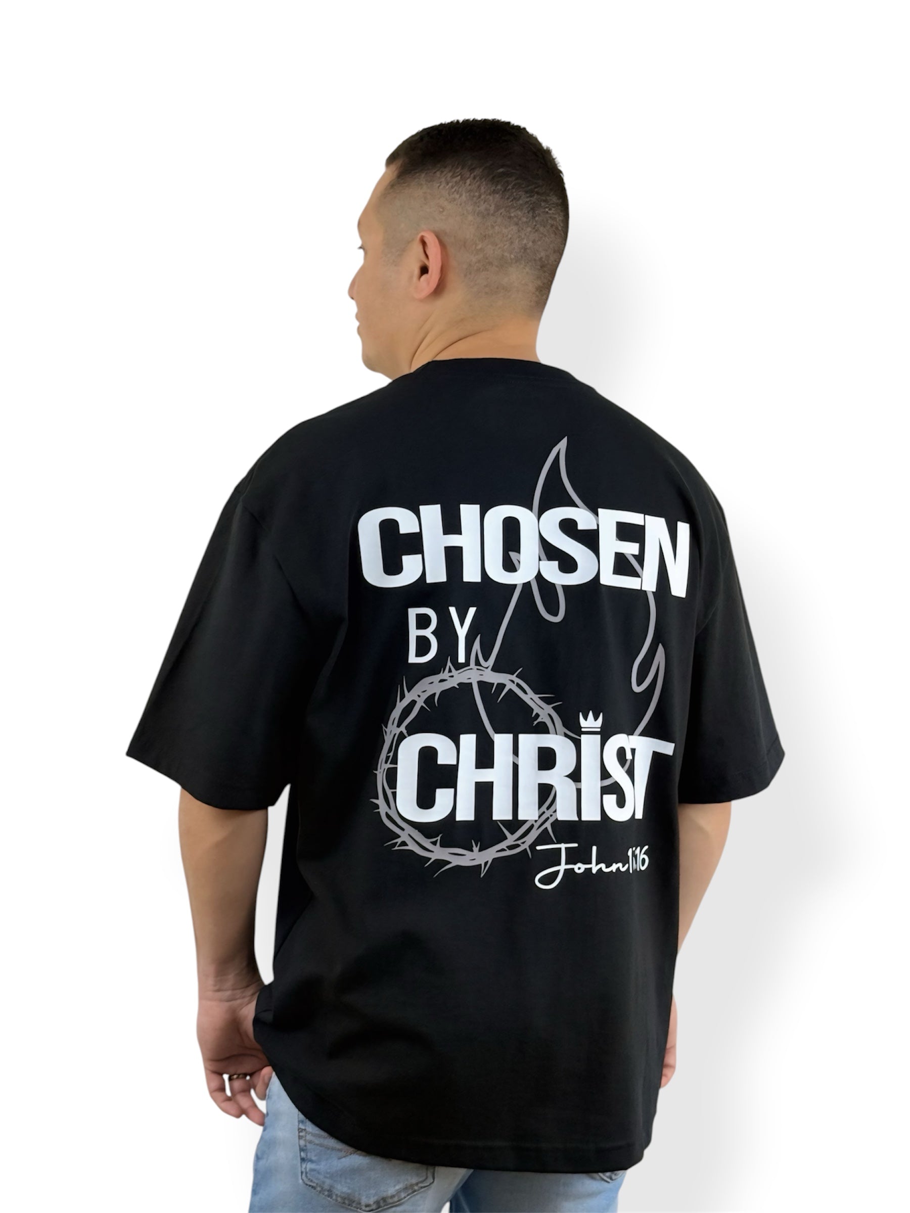 By Christ – Chosen Collection – Oversized Heavyweight Tee (Black)