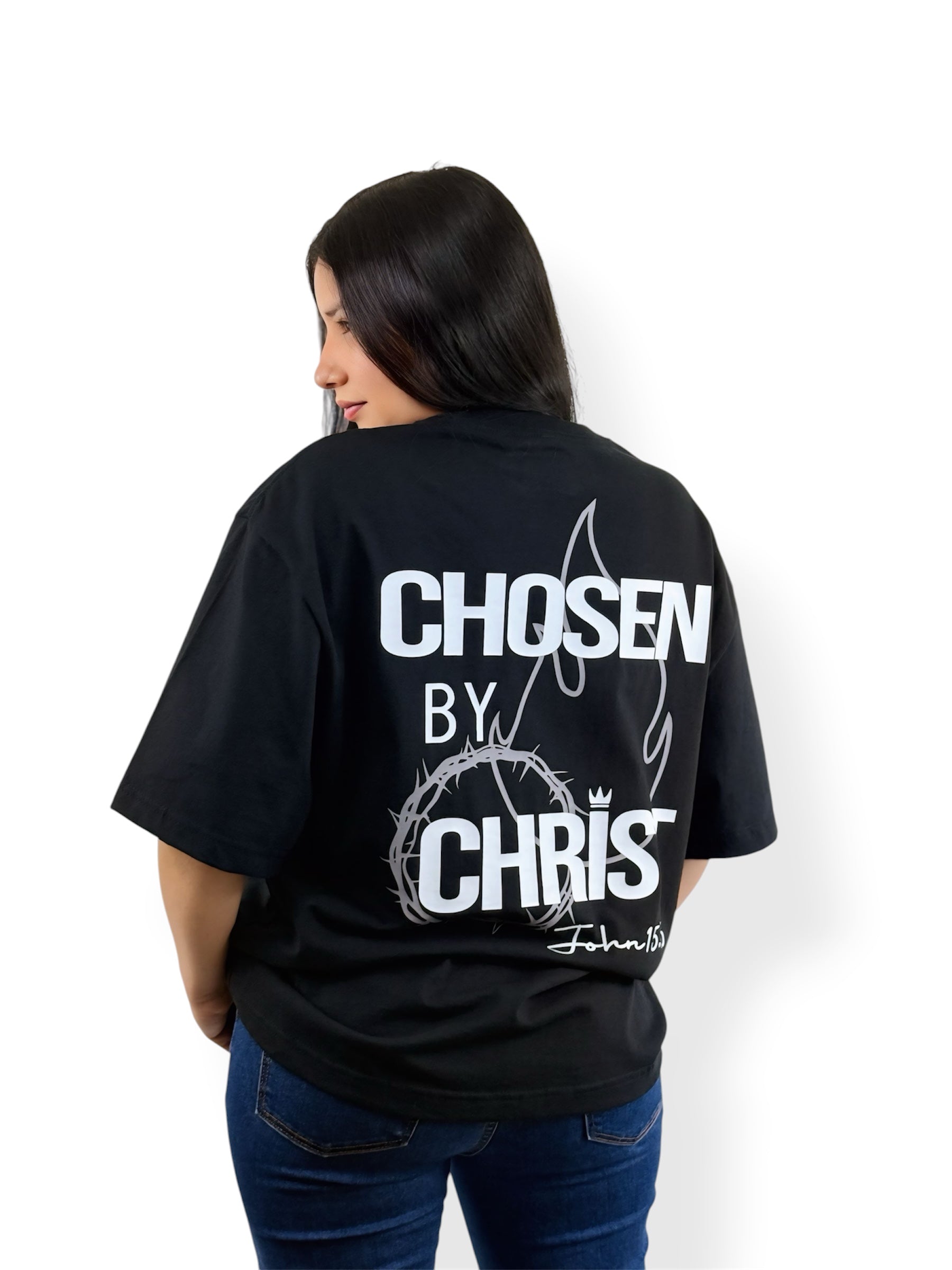 By Christ – Chosen Collection – Oversized Heavyweight Tee (Black)