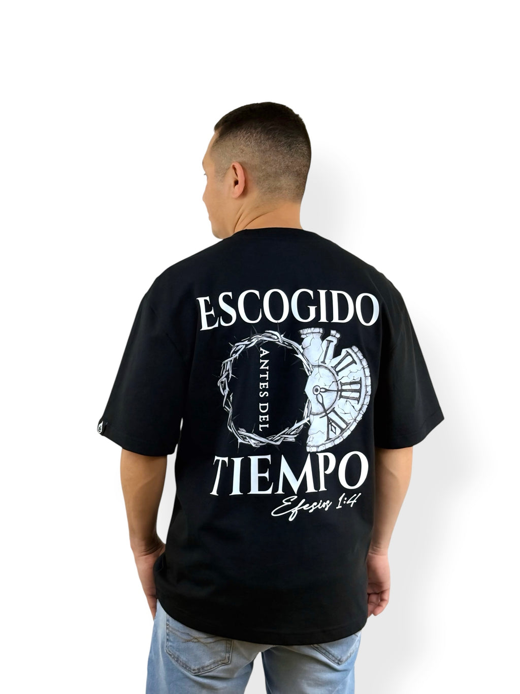 Antes del Tiempo – Colección Elegidos – Oversize Heavyweight Tee (Negro)
