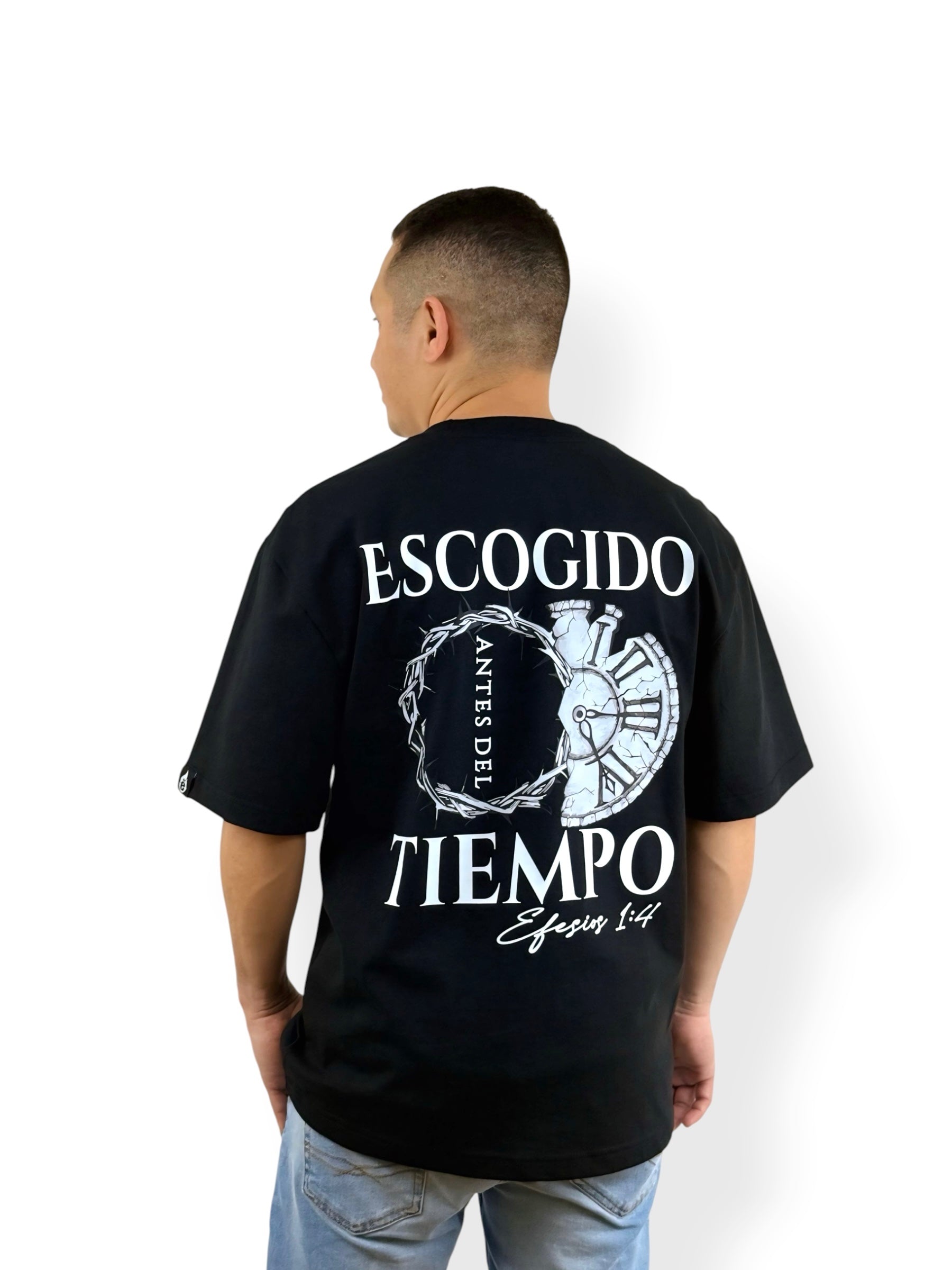 Antes del Tiempo – Colección Elegidos – Oversize Heavyweight Tee (Negro)