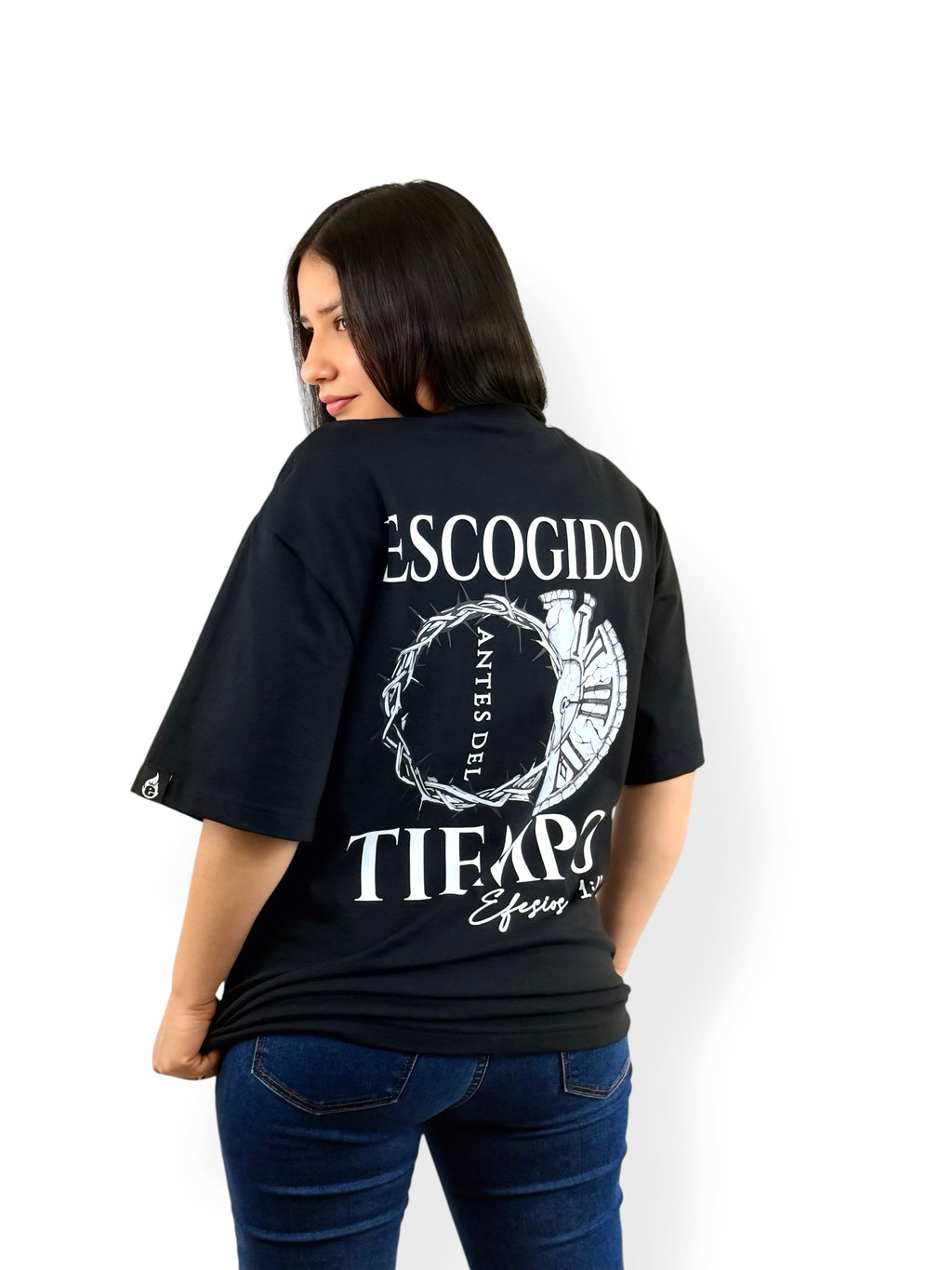 Antes del Tiempo – Colección Elegidos – Oversize Heavyweight Tee (Negro)