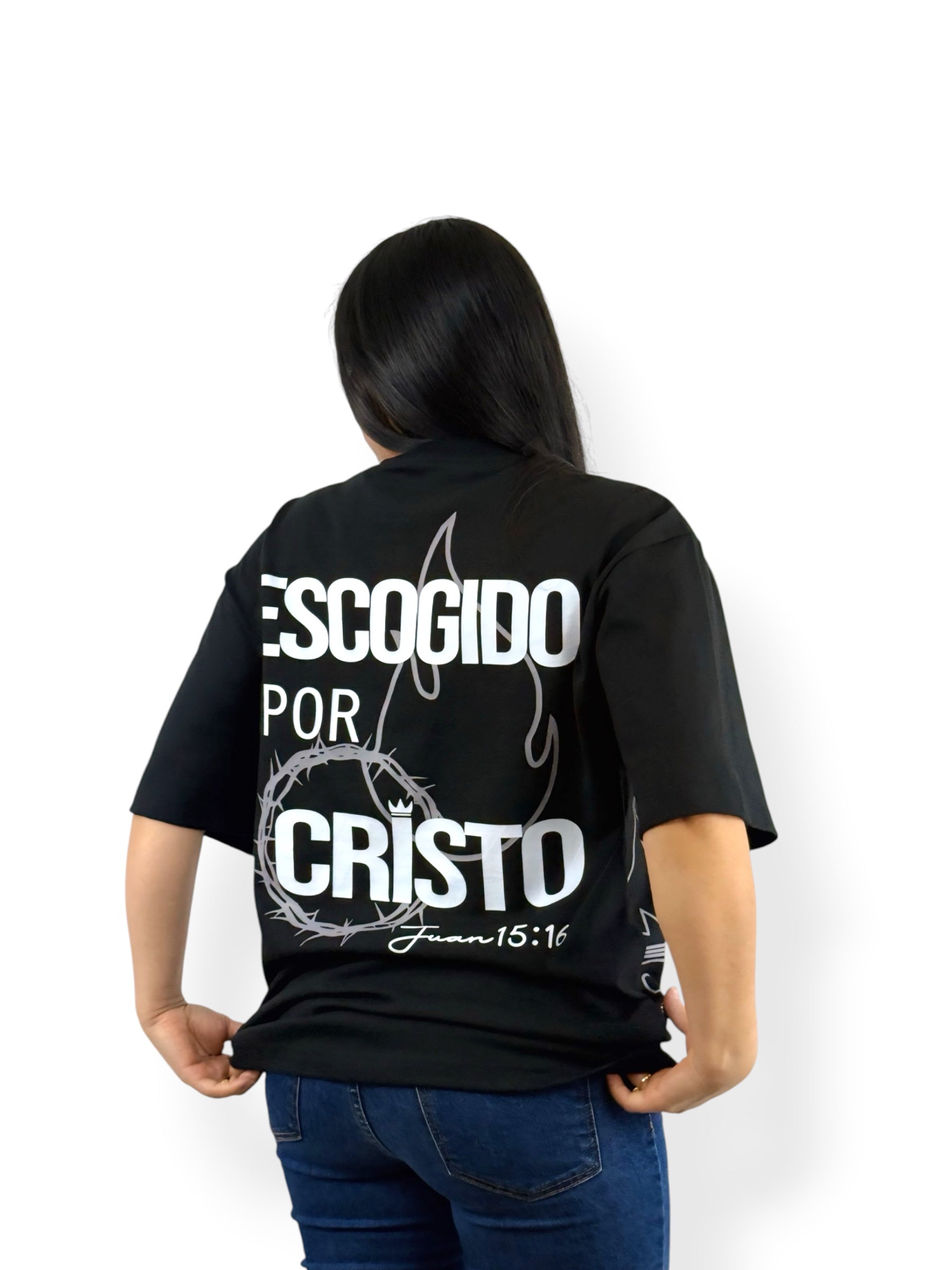Escogido por Cristo – Colección Elegidos – Oversized Heavyweight Tee (Negro)